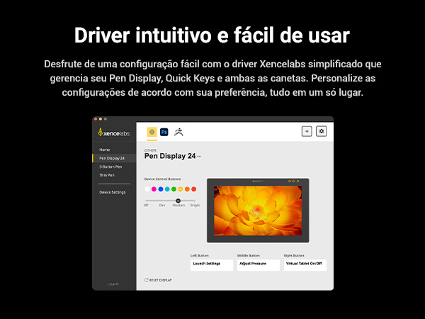 Xencelabs Pen Display 24 utilizado para desenho e design digital profissional