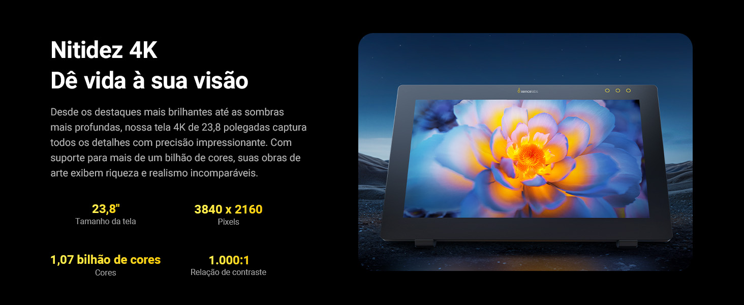 Xencelabs Pen Display 24 utilizado para desenho e design digital profissional