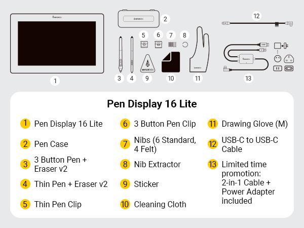 Xencelabs Pen Display 16 Lite