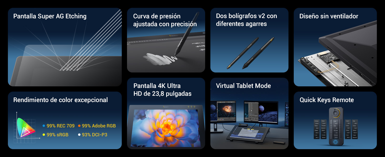 Xencelabs Pen Display 24 utilizado para dibujo y diseño digital profesional