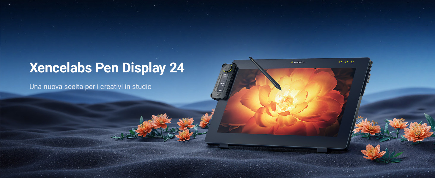 Xencelabs Pen Display 24 utilizzato per il disegno e il design digitale professionale