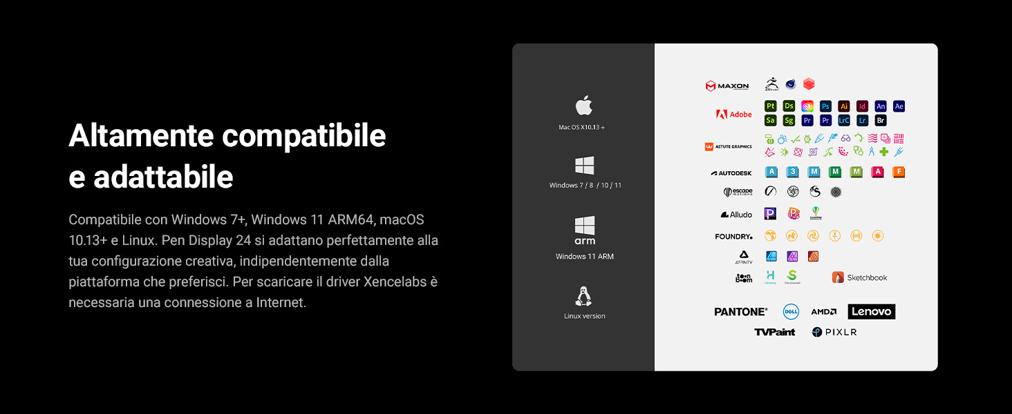Xencelabs Pen Display 24 utilizzato per il disegno e il design digitale professionale