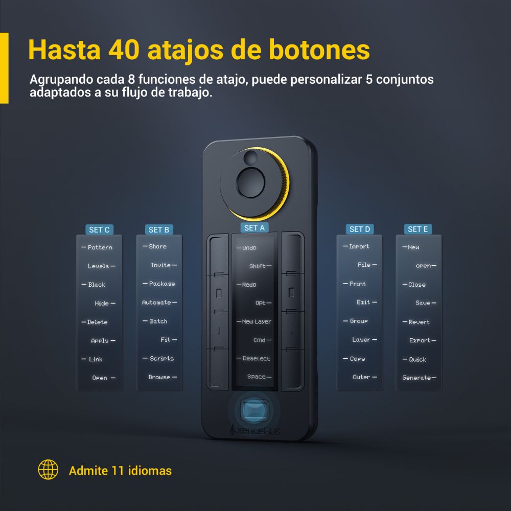 Xencelabs 左手デバイス　Quick Keys XENCELABS Quick Keys | Teclado Programable Inalámbrico