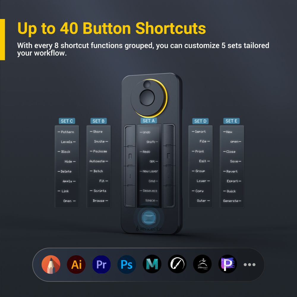 xencelabs Quick Keys （クイック キーズ 左手デバイス） Quick Keys with OLED Display | Xencelabs Official Store