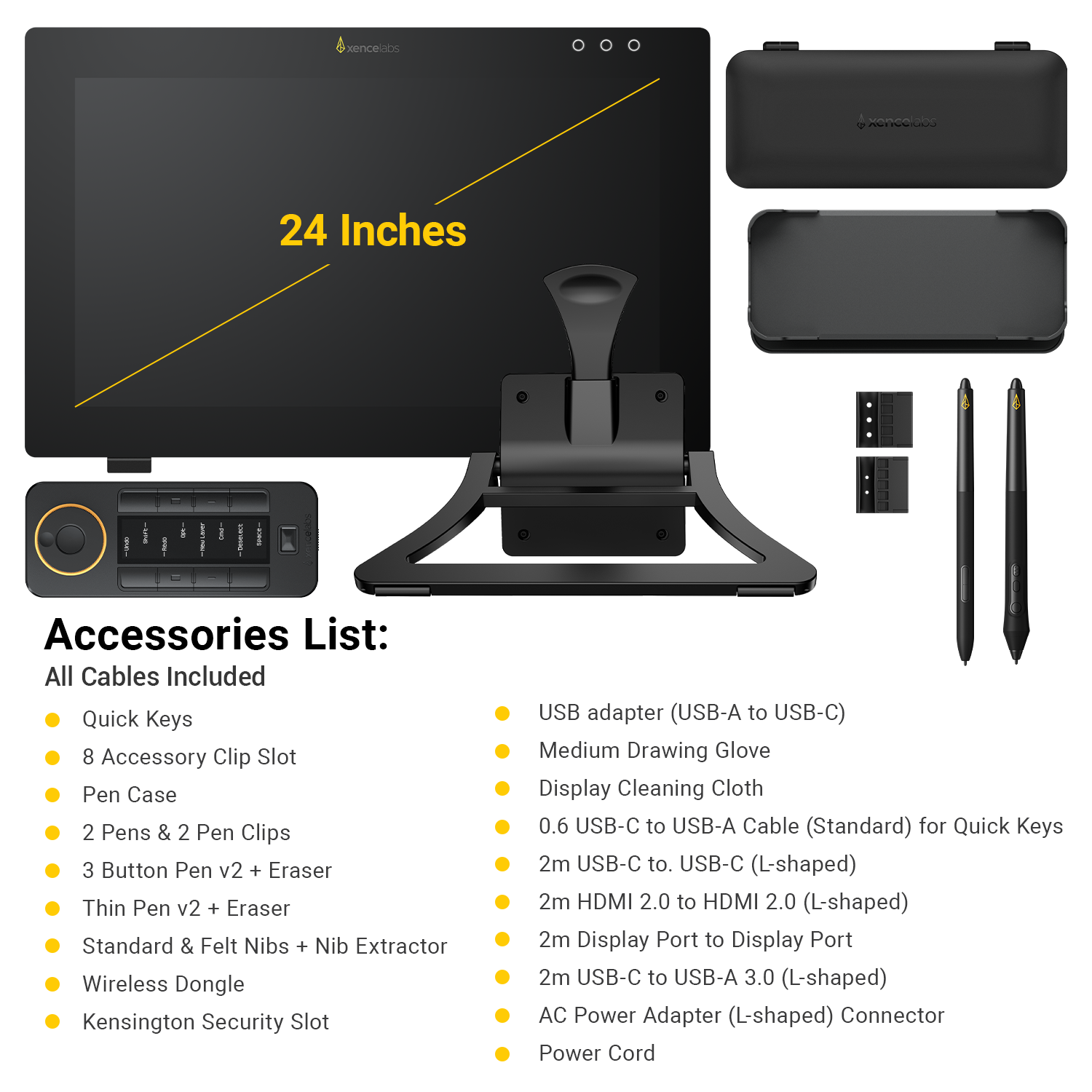  XENCELABS, Graphic Tablet Small, Wireless Drawing Tablet with 2  Battery-Free Digital Pens and Quick Keys : Electronics